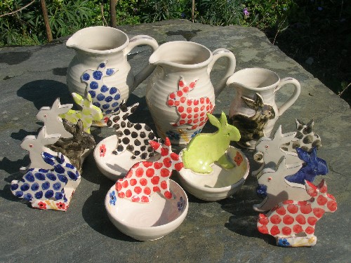 Hare dishes, jugs and toastracks