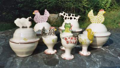Bowls with lids and eggcups